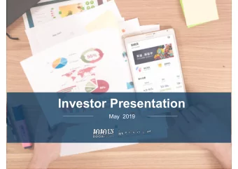 Investor Presentation  May  2019  PPDF Investor Presentation  Disclaimer This presentation has been