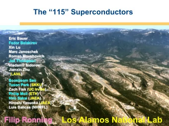 Los Alamos National Lab  Filip Ronning Operated by Los Alamos National Security, LLC for NNSA