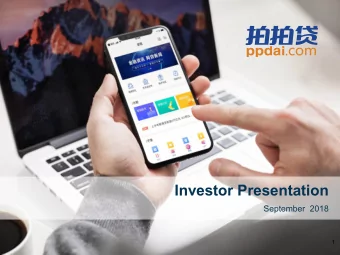 Investor Presentation  September 2018  1  Disclaimer  The following presentation has been prepared