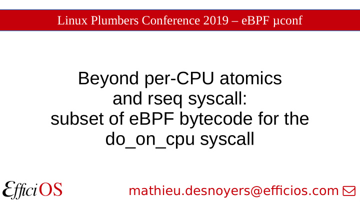 beyond per cpu atomics and rseq syscall subset of ebpf