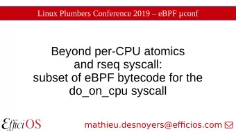 Beyond per-CPU atomics  and rseq syscall:  subset of eBPF bytecode for the  do_on_cpu syscall