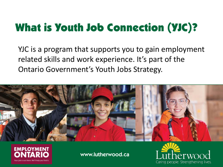 what is youth job connection yjc