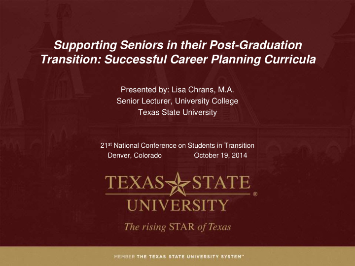 supporting seniors in their post graduation transition