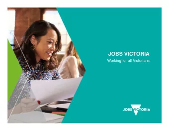 JOBS VICTORIA  Working for all Victorians  UNCLASSIFIED  Jobs for Victoria Statement    The