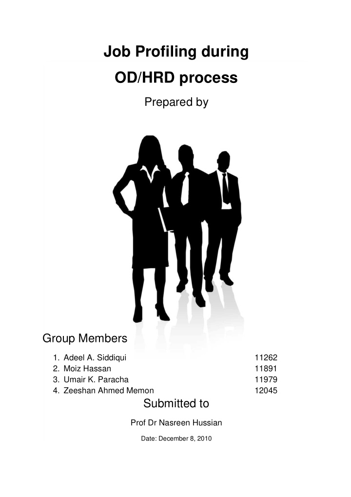 job profiling during od hrd process