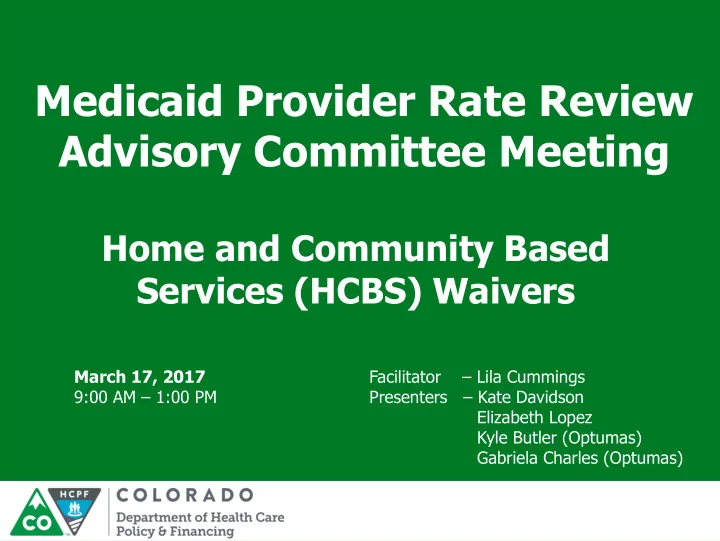 medicaid provider rate review
