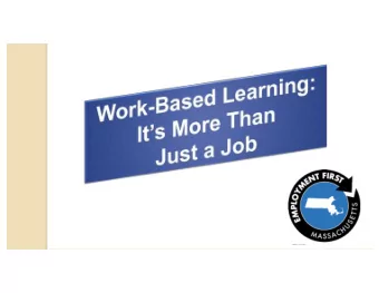 Presenters  David Hoff  Heather Derby  Brian Nunez  A job in itself is not enough.  Employment