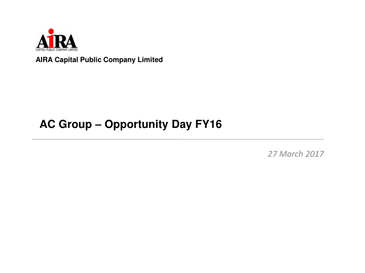 ac group opportunity day fy16