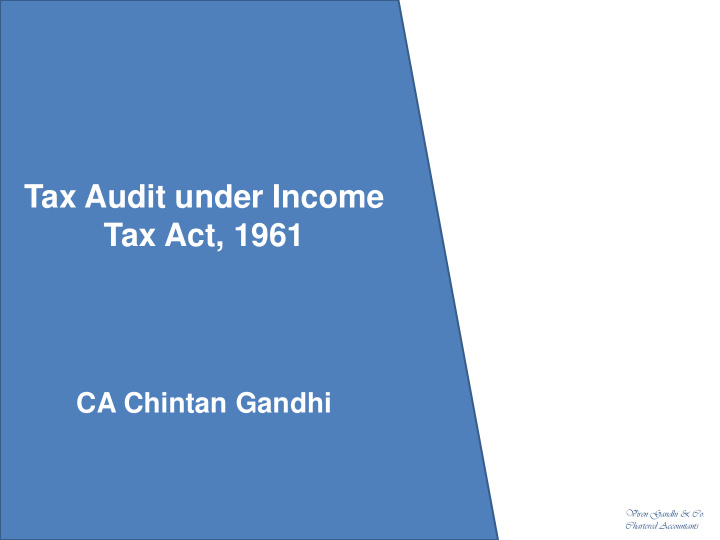 tax audit under income tax act 1961