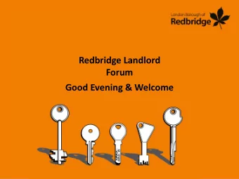 Redbridge Landlord  Forum  Good Evening &amp; Welcome  Welcome &amp; Introductions  Richard Blanco