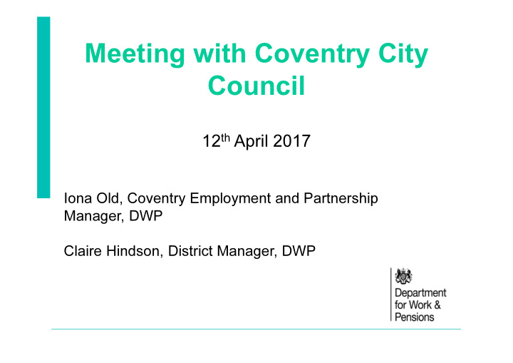 meeting with coventry city council