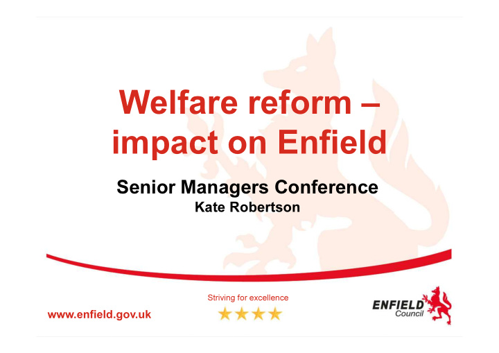 welfare reform impact on enfield