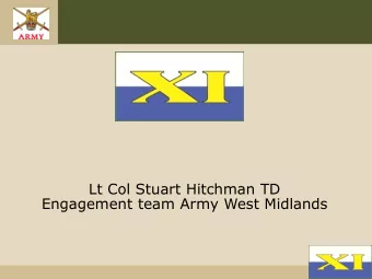 Lt Col Stuart Hitchman TD  Engagement team Army West Midlands What the Army does  Army 2020