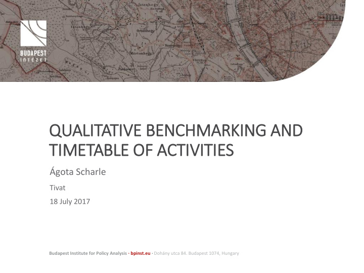 qualitative benchmarking and ti timetable of activities