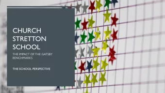 CHURCH  STRETTON  SCHOOL  THE SCHOOL PERSPECTIVE  Ed Potter Enterprise Adviser  CHURCH  STRETTON