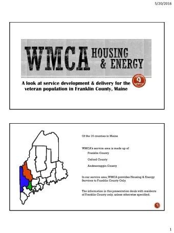 A look at service development &amp; delivery for the  veteran population in Franklin County, Maine