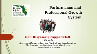 Performance and  Professional Growth System t Staff  Non- Bar  gaining Suppor  For use by  Supe r