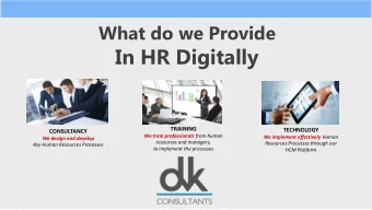 In HR Digitally  TRAINING  TECHNOLOGY  CONSULTANCY We train professionals from human We implement