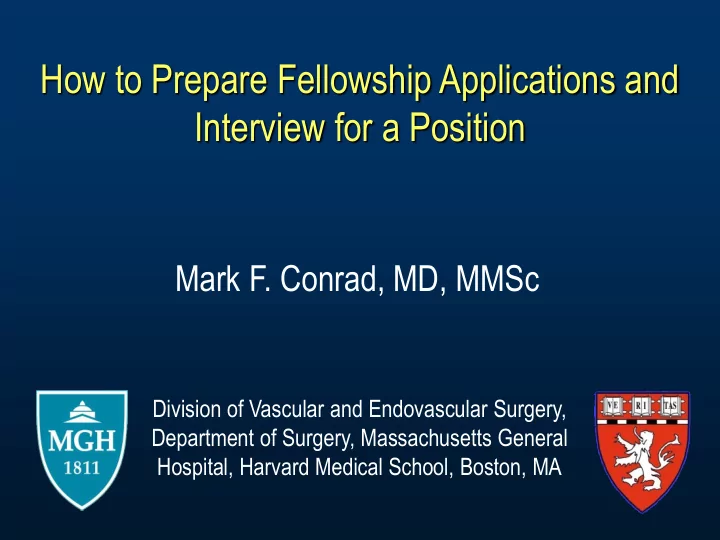 how to prepare fellowship applications and interview for
