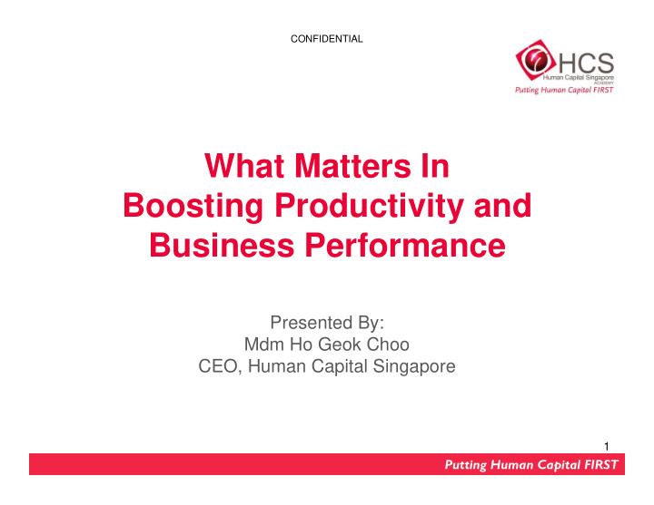 what matters in boosting productivity and business