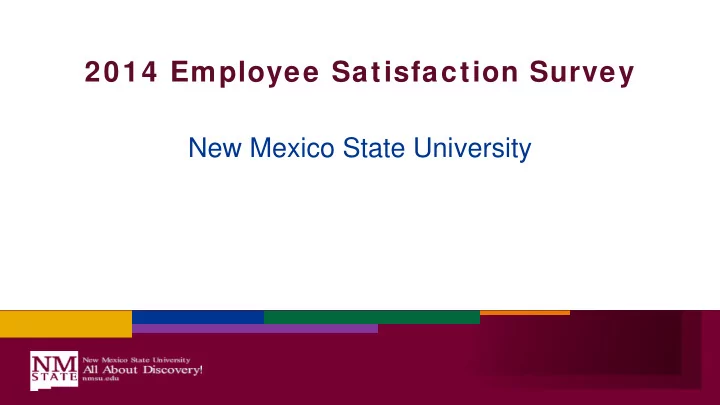 2014 employee satisfaction survey