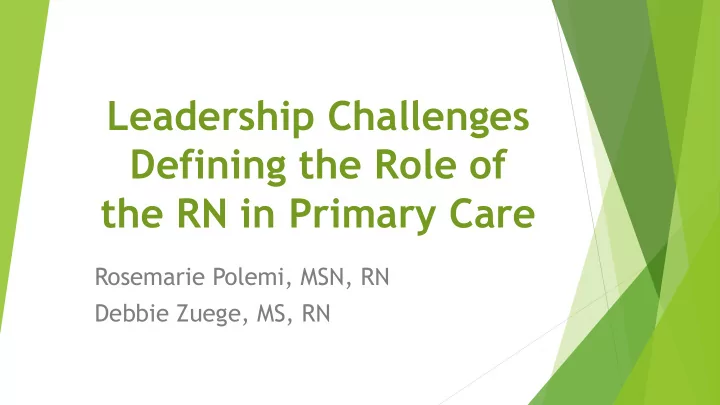 defining the role of