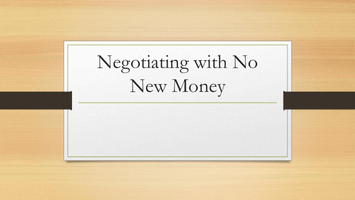 negotiating with no
