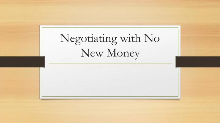 negotiating with no