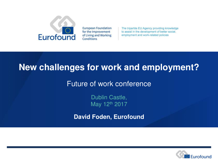 new challenges for work and employment