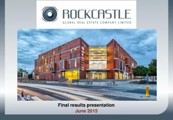 Final results presentation  June 2015  Investment strategy  Rockcastle is a hybrid, dual listed