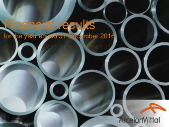 Financial results  for the year ended 31 December 2016  Disclaimer  Forward-looking statements This