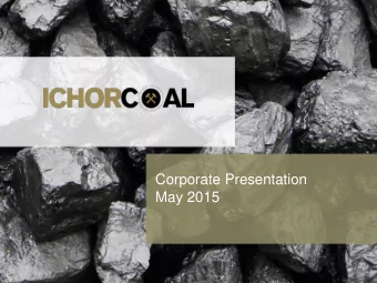 Corporate Presentation  May 2015  NOT INTENDED FOR SALES OR PROMOTION  page 1  Content  I.