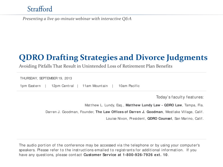 qdro drafting strategies and divorce judgments avoiding