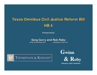 Overview  Overview  Proportionate Responsibility, Responsible Third  Proportionate Responsibility,