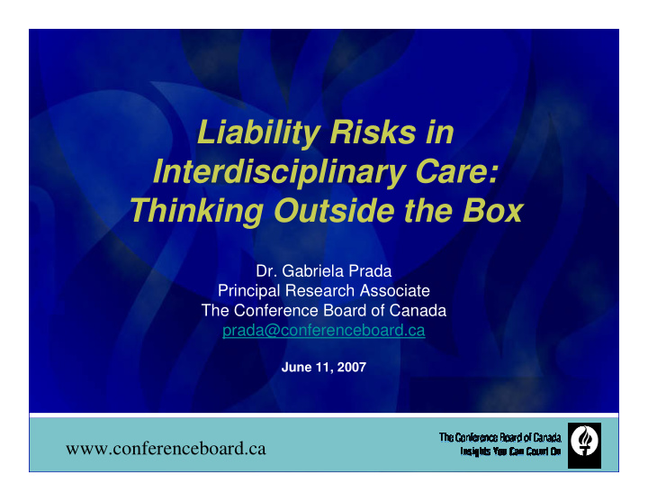 liability risks in interdisciplinary care thinking