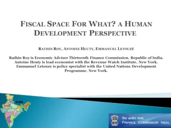 This paper  proposes an analytical framework and policy instruments to  secure fiscal space for