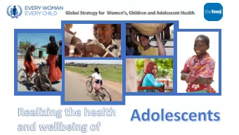 Leading causes of death among adolescents  Injuries  and  violence