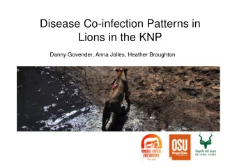 Disease Co-infection Patterns in  Lions in the KNP  Danny Govender, Anna Jolles, Heather Broughton