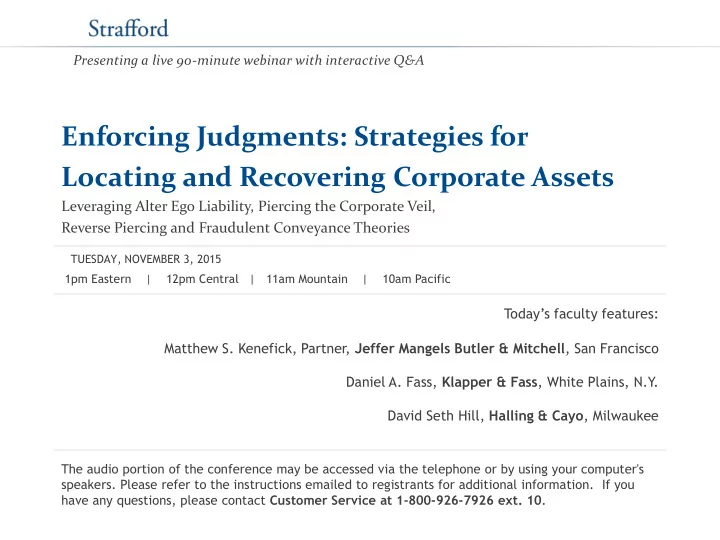 locating and recovering corporate assets