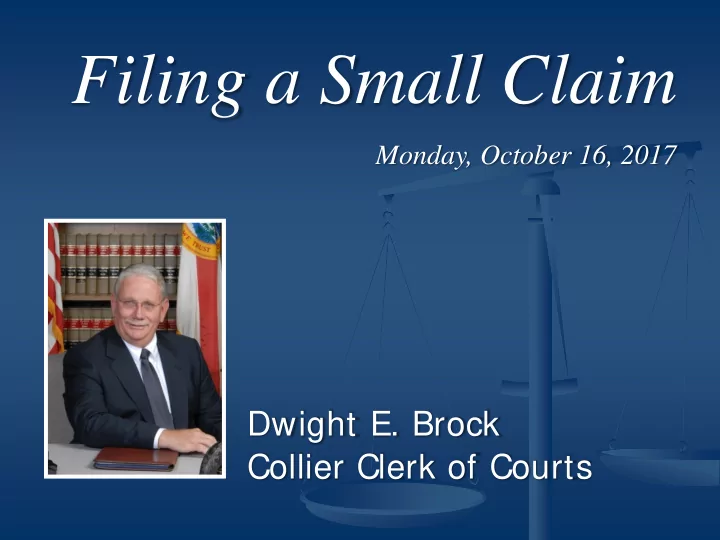 filing a small claim