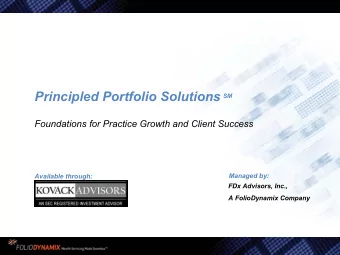 About FDx Advisors    FolioDynamix and FDx Advisors    FDx Advisors is a wholly owned