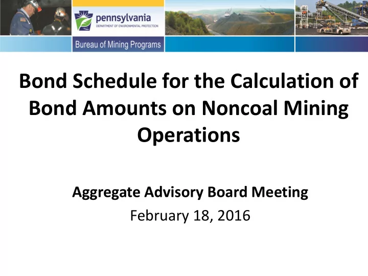 bond schedule for the calculation of bond amounts on