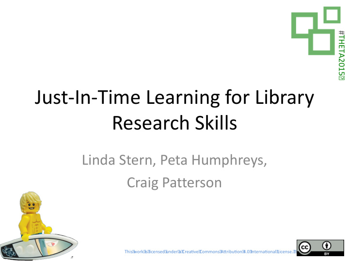 just in time learning for library research skills