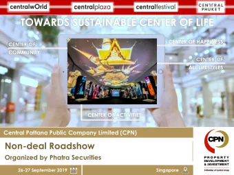 TOWARDS SUSTAINABLE CENTER OF LIFE  CENTER OF HAPPINESS  CENTER OF  COMMUNITY  CENTER OF  ALL