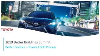 2019 Better Buildings Summit  Better Practice  Toyota ESCO Process  1  Toyota North America