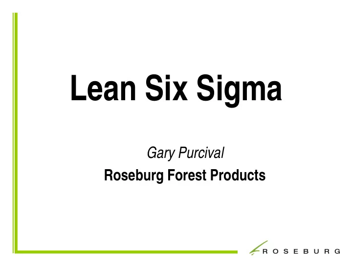 lean six sigma
