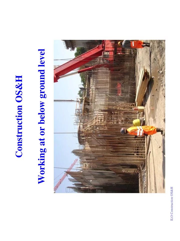 working at or below ground level construction os h
