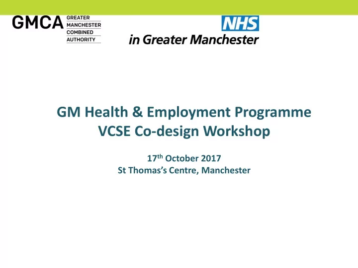 vcse co design workshop