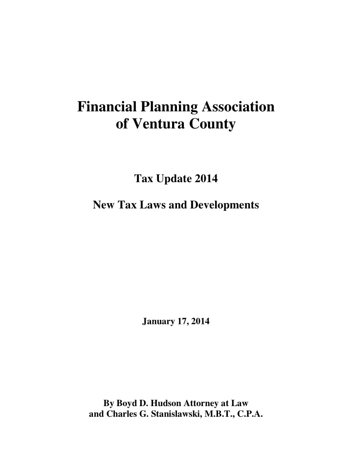 financial planning association of ventura county