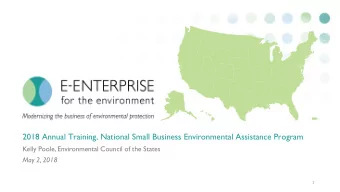 2018 Annual Training, National Small Business Environmental Assistance Program  Kelly Poole,
